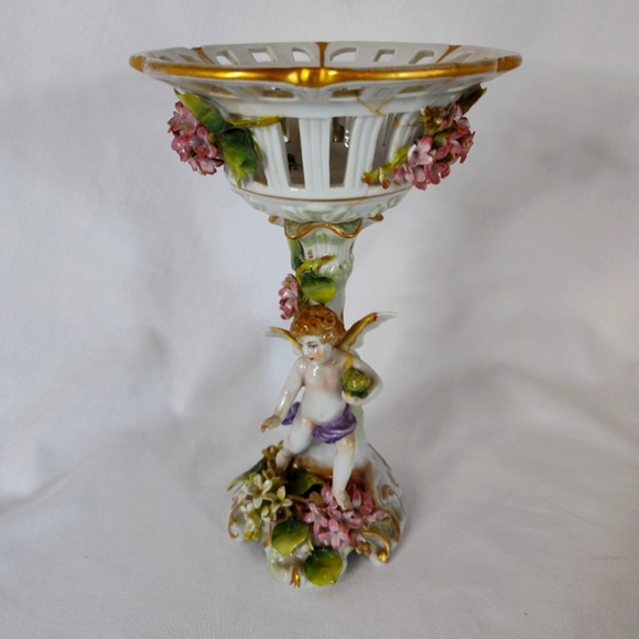 Von Schierholz Other - 1907 Antique Von Schierholz Putti Compote Thuringia Germany